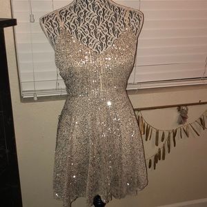 Lulus sequin fit n flare mini dress